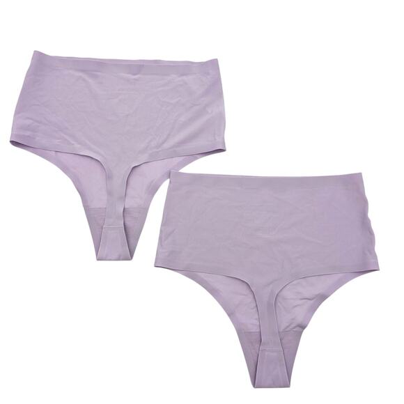 Chantelle Women's Soft Stretch High Waist Thong Panty Purple One Size Set Of 2 - Picture 3 of 6
